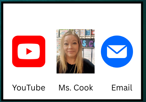 YouTube, Ms. Cook, and email contact options
